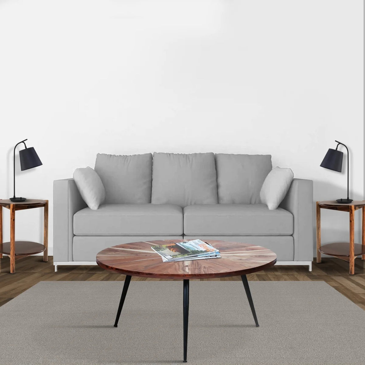 31 Inch Round Mango Wood Coffee Table B474