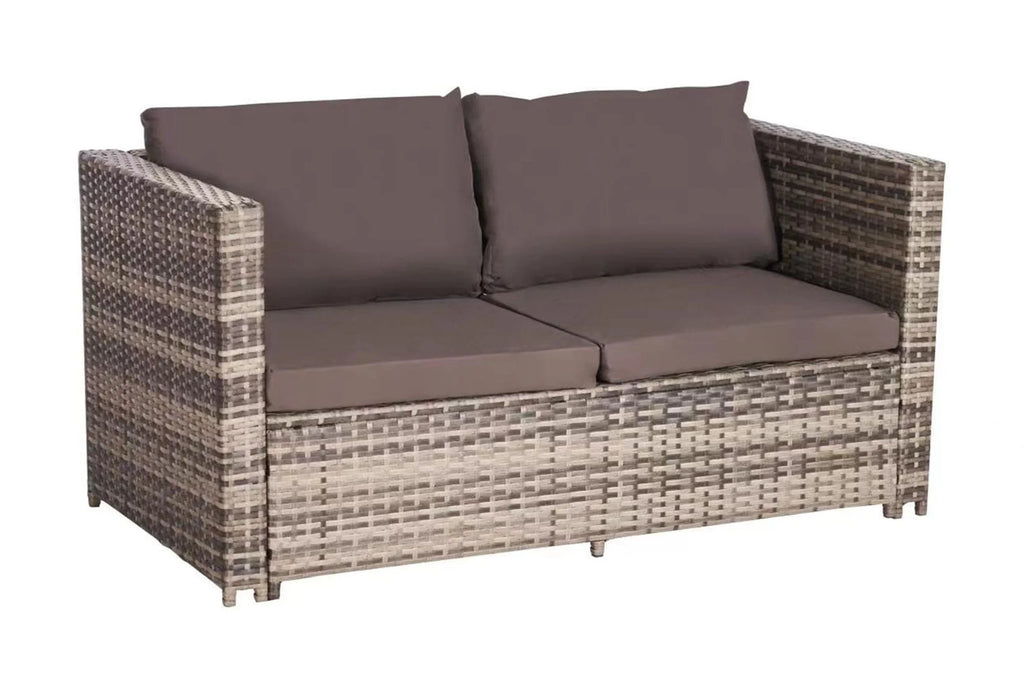 6 Pieces All-Weather Wicker Patio Furniture Set with Coffee Table & Ottoman H68864