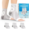 3 Pairs Gray Toeless Compression Foot Sleeves V179