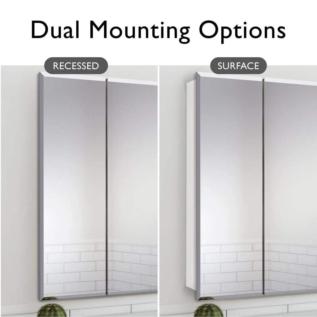 24.5-Inch Mirrored Bathroom Wall Cabinet Q25219