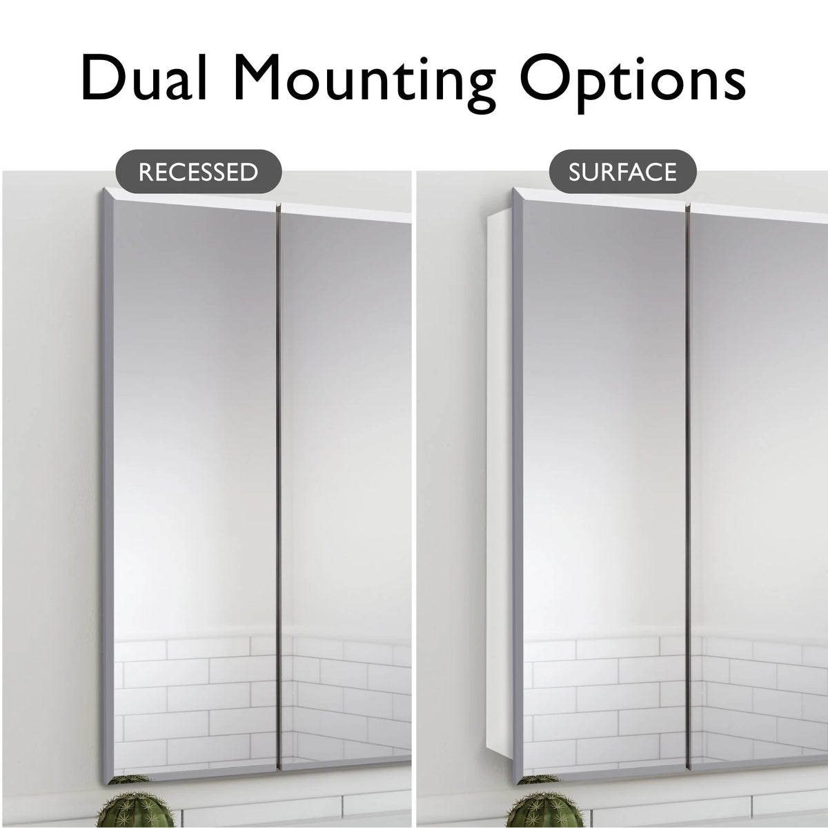 24.5-Inch Mirrored Bathroom Wall Cabinet Q25219
