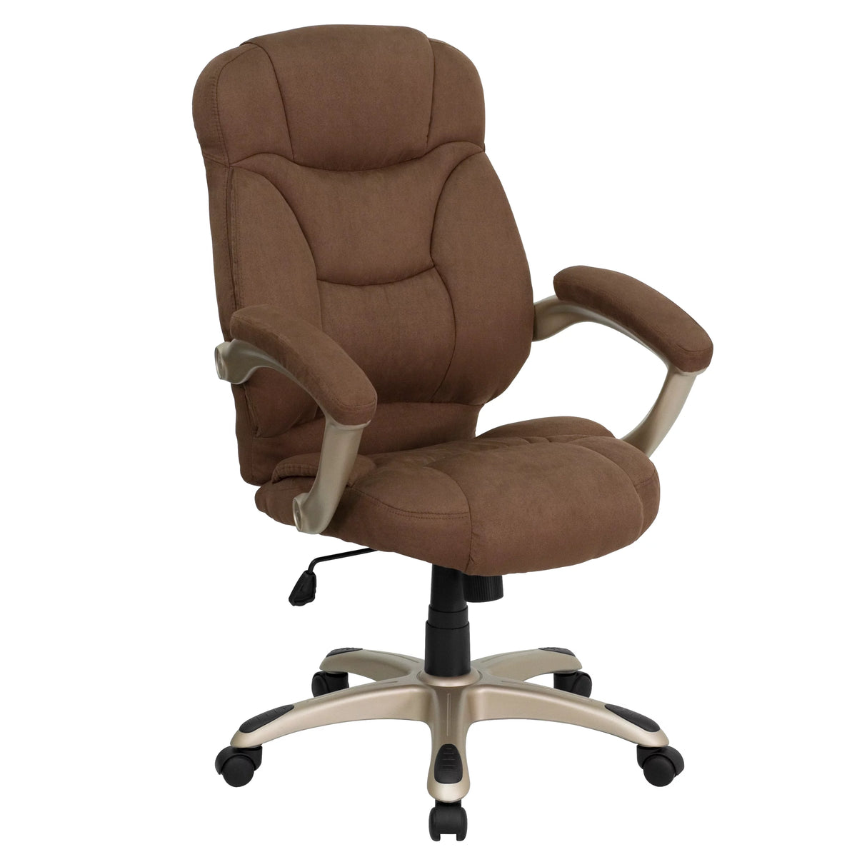 Brown Microfiber Ergonomic Office Chair with Arms M614248