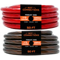 1/0Ga Black/Red Translucent Car Power/Ground Wire 100ft D551594