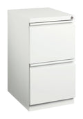 20" Deep 2 Drawer Mobile Pedestal File Cabinet, Letter Width, White Z3622