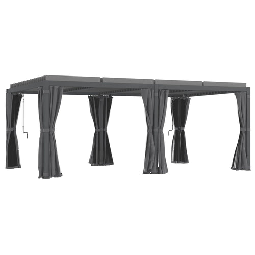 12'x19' Aluminum Pergola with Adjustable Louvered Roof Q950