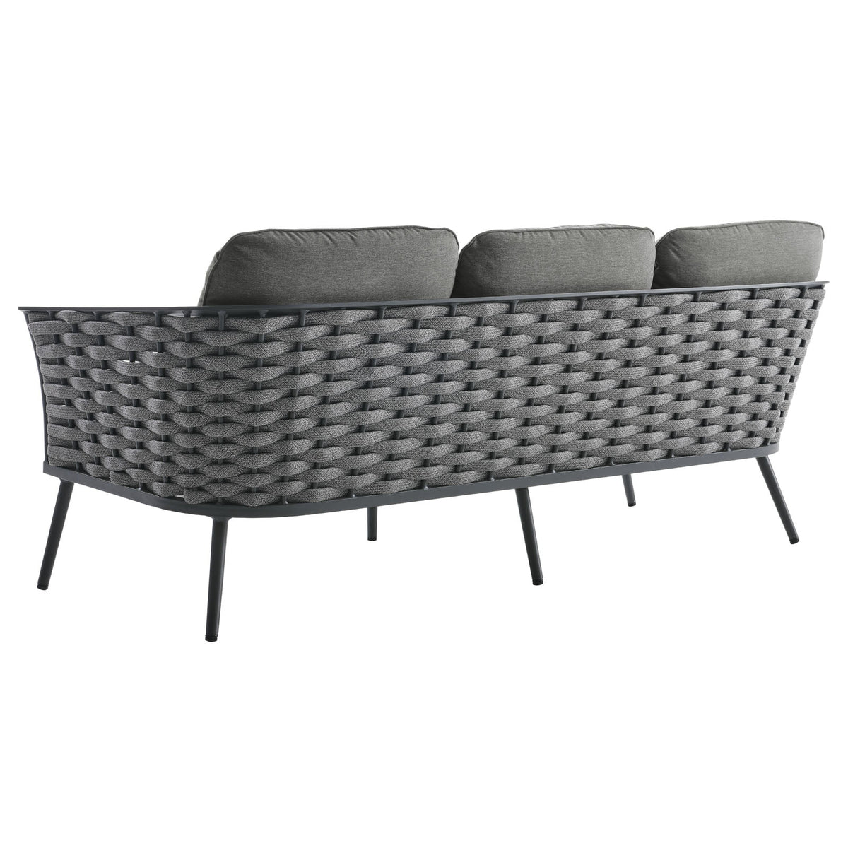 Grey Aluminum Fabric Lounge Sofa U512