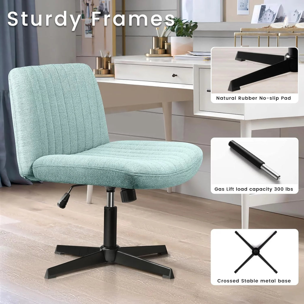 Armless Fabric Padded Swivel Desk Chair N8868