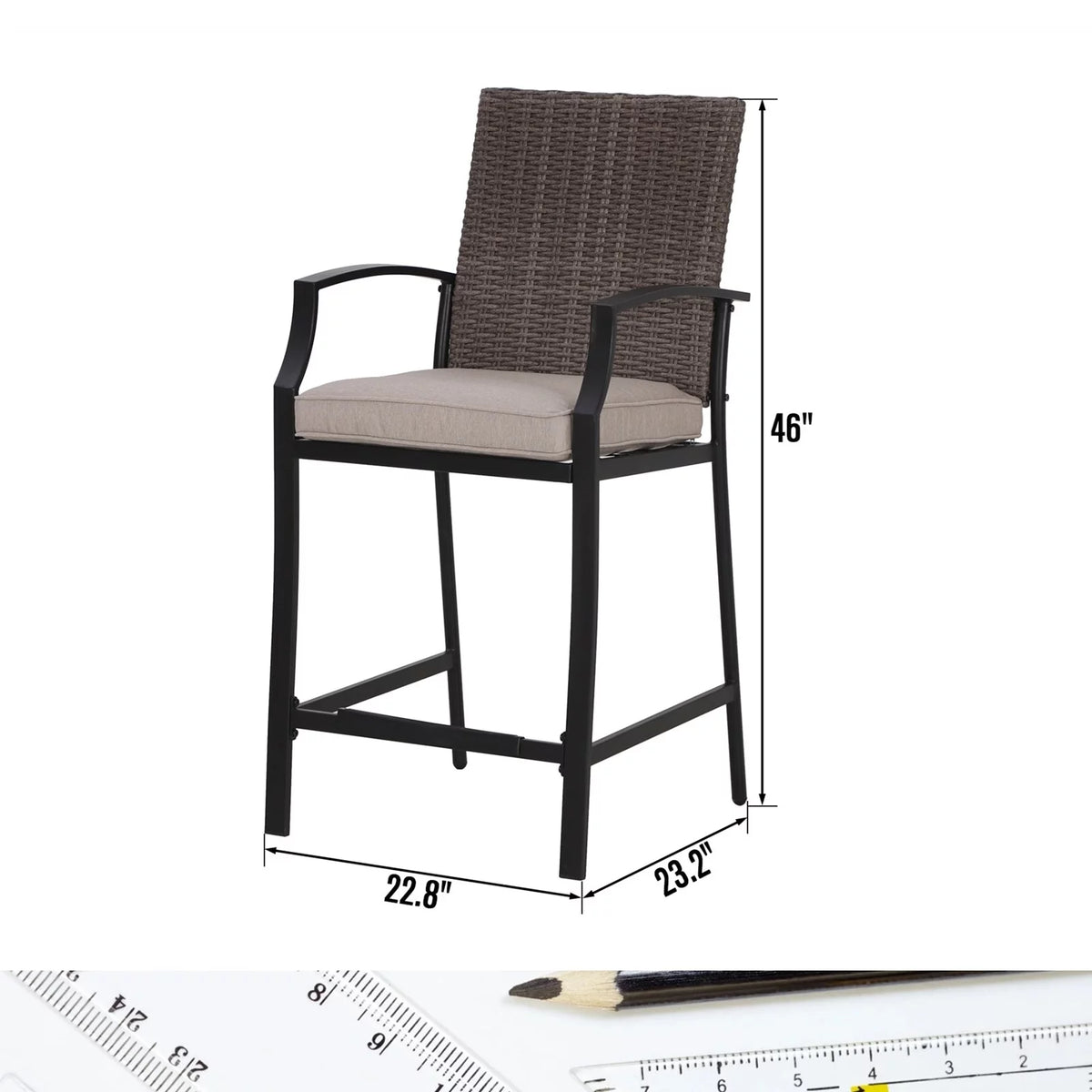 Wicker Rattan Bar Stools Set of 2 J9055