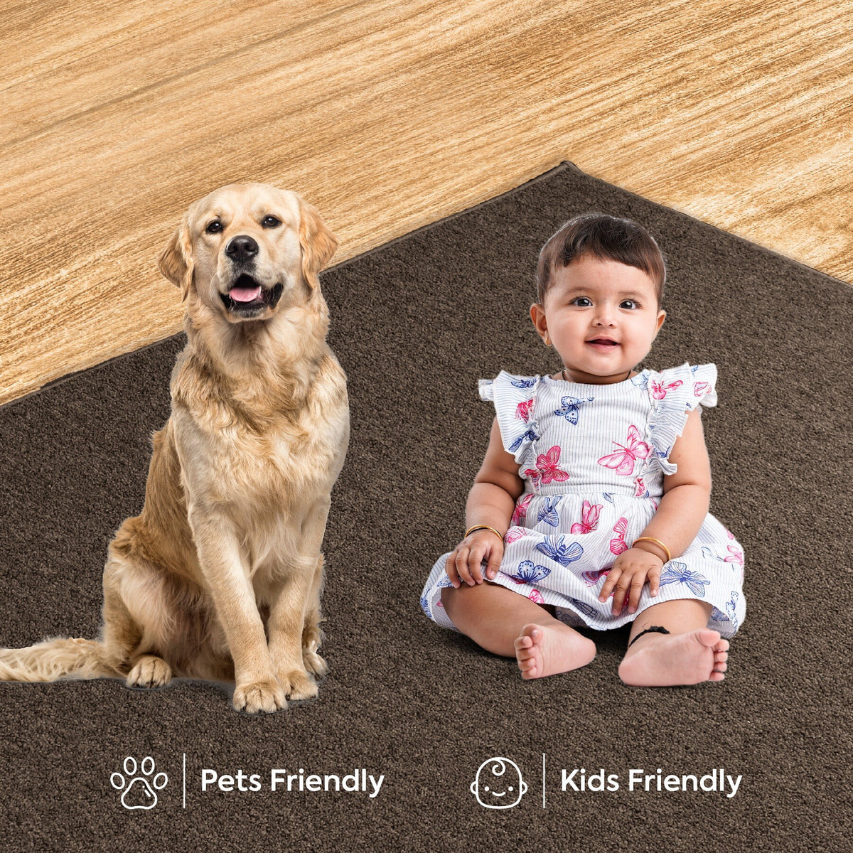 Chocolate 2' x 2' Square Indoor/Outdoor Area Rug V136002