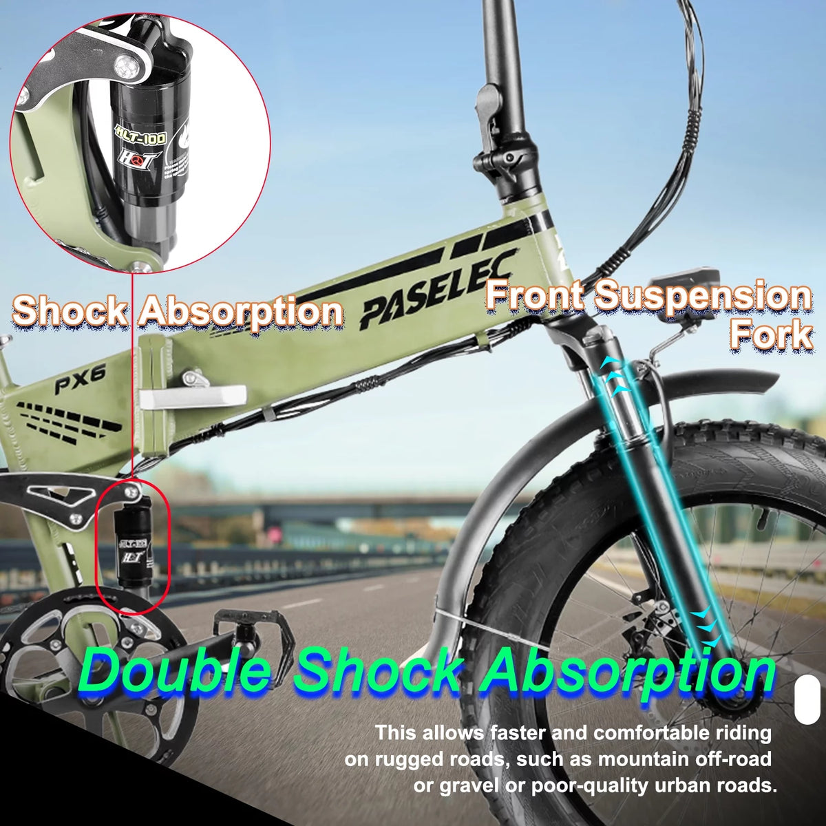 Folding Electric Mountain Bike 750W 20'' Aluminum Alloy 48V 12Ah 9 Speed Z678542