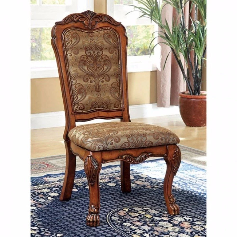 Antique Oak Finish Set Of 2 Side Chair P646