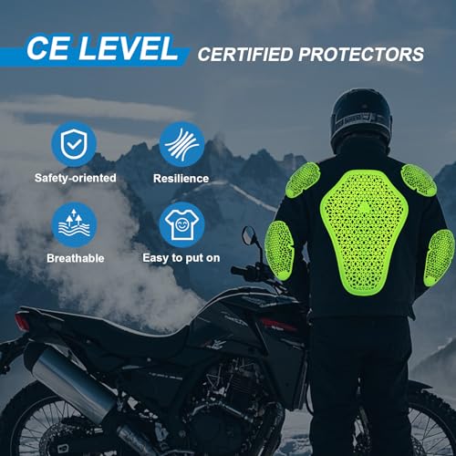 CE Level 1 Back Armor Protector Pad, CE Level 2 Elbow and Shoulder Armor Pads Set X622