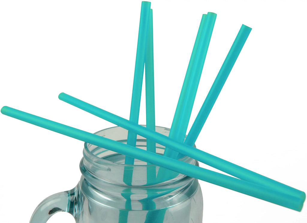 Pack of 250 Jumbo Aqua Unwrapped Plastic Drinking Straws Z46020