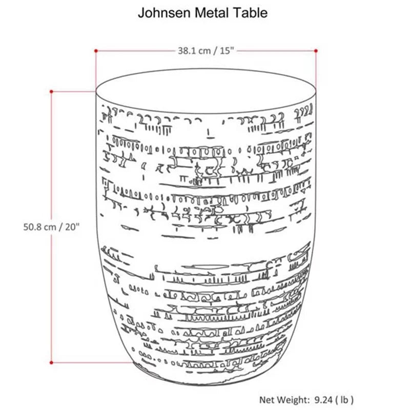 15" Metal Accent Side Table V371464