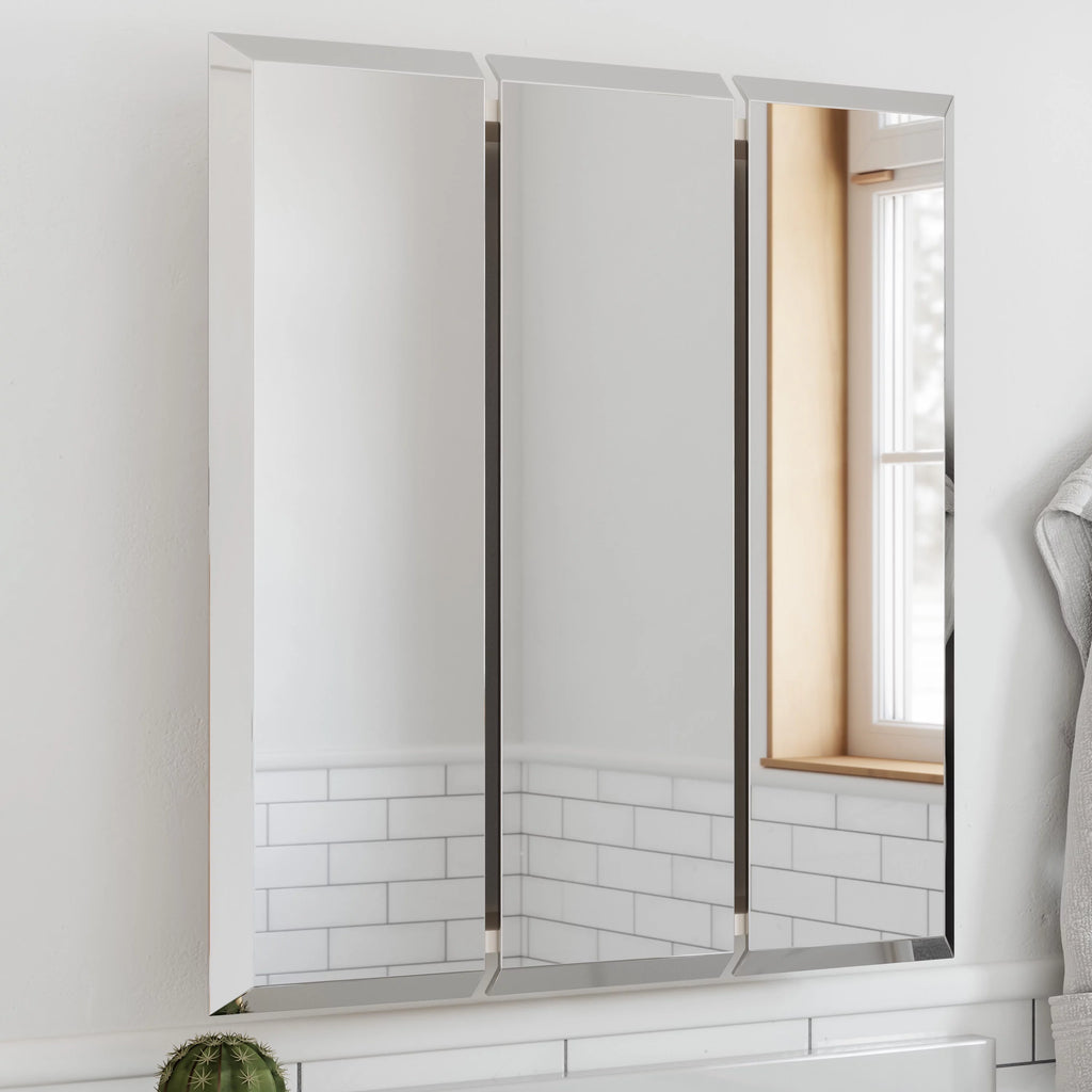 24.5-Inch Mirrored Bathroom Wall Cabinet Q25219