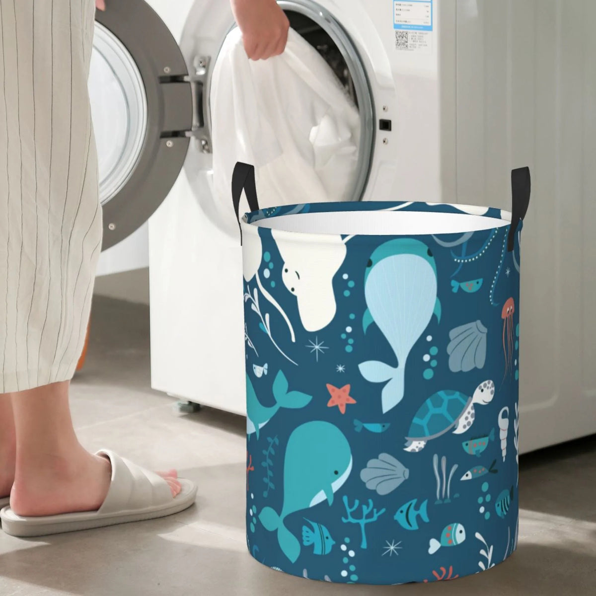 Round Waterproof Collapsible Laundry Basket T952163