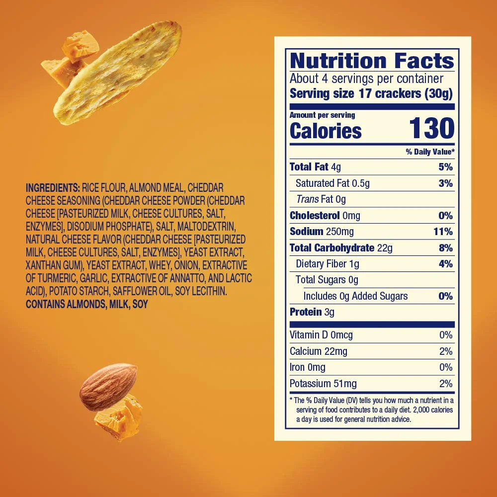 Cheddar Cheese Rice Cracker Snacks 4.25 oz Pack of 4 B731210