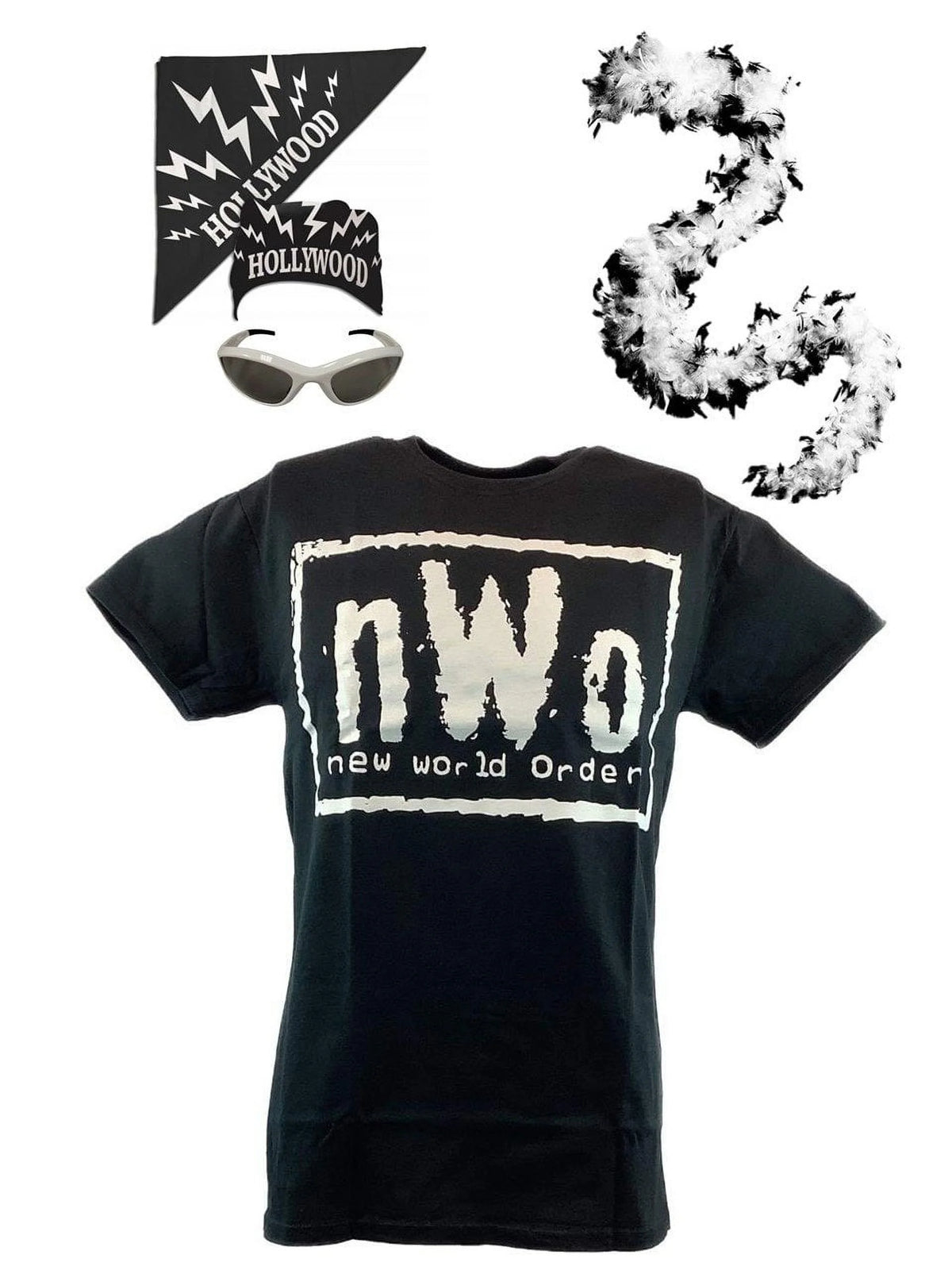 Hulk Hogan Costume T-shirt Bandana Sunglasses Boa Z452