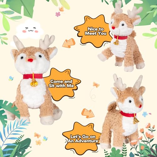 12.6 Inch Reindeer Stuffed Animal Plush Toy Q67406