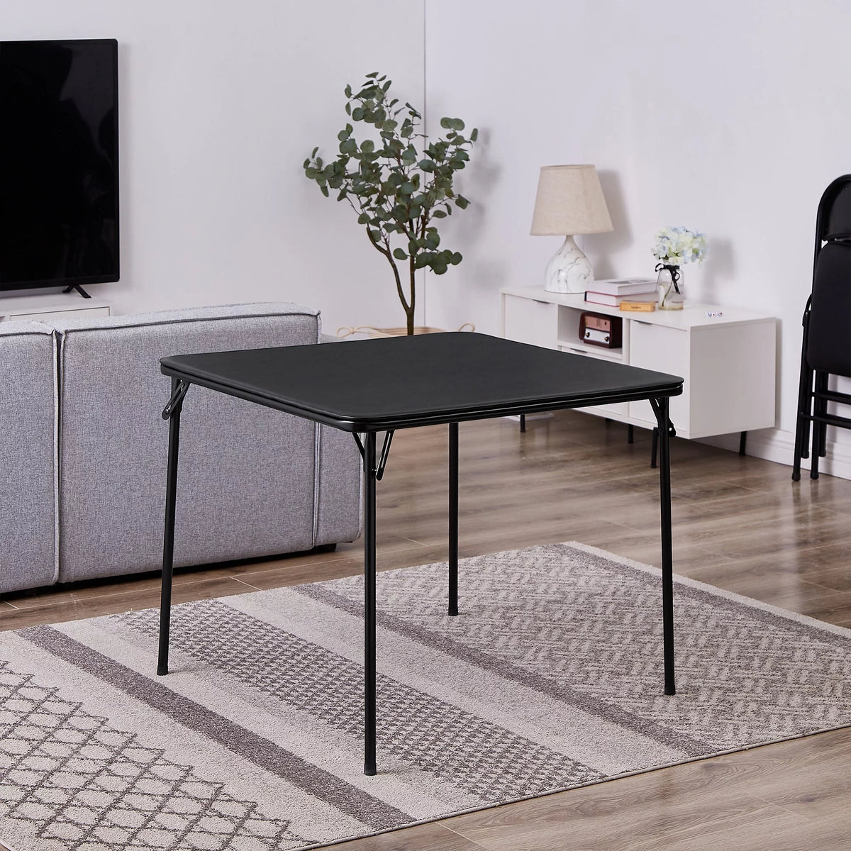 Folding Square Table Black W198