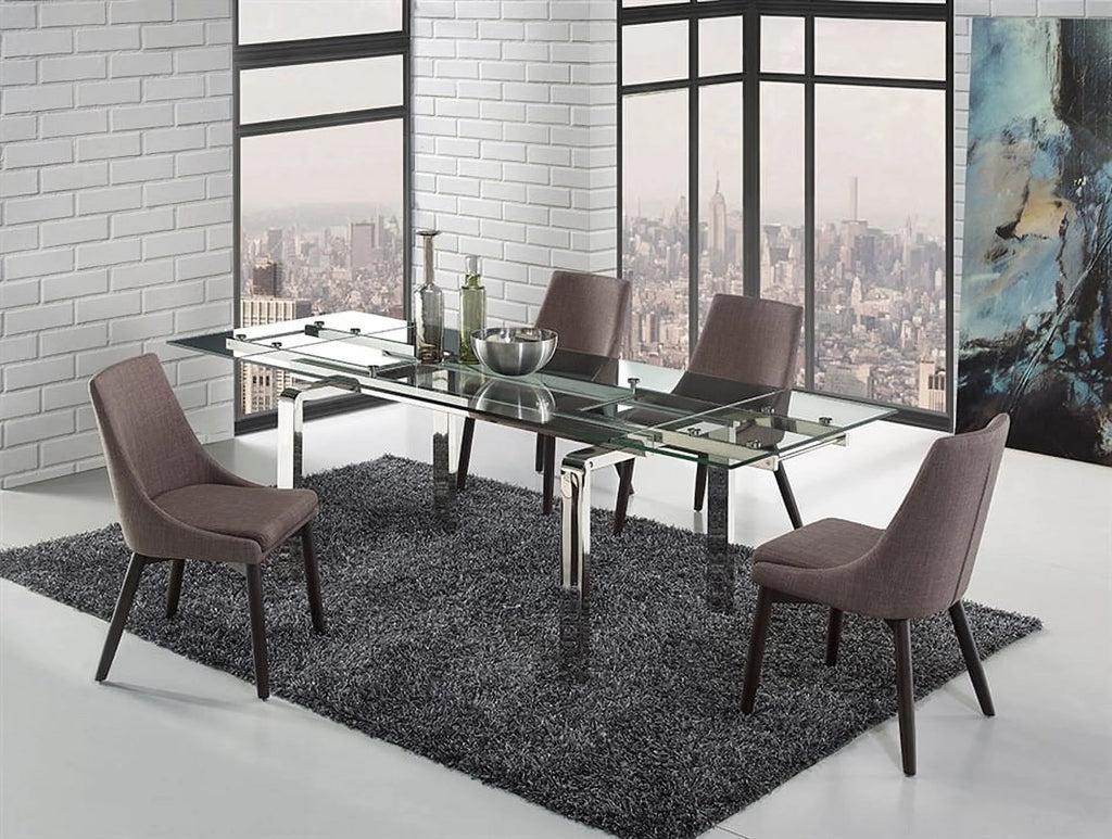 Modern Stainless Steel Extendable Dining Table Q80079