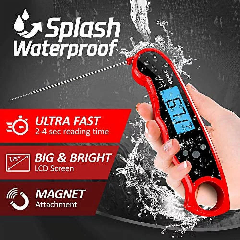 Waterproof Instant Read Meat Thermometer with Backlight LCD G552851