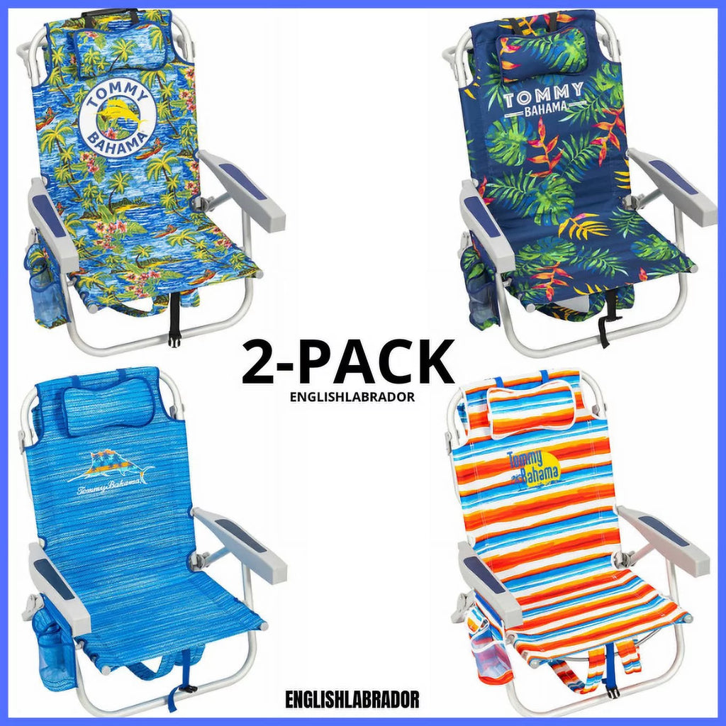 2-Pack Lay Flat Reclining Beach Chair X200428