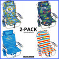 2-Pack Lay Flat Reclining Beach Chair X200428