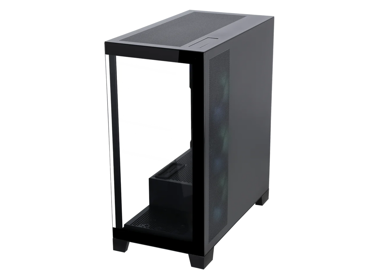 Black Dual USB3.0 and Type C Tempered Glass ATX Mid Tower Gaming Computer Case with 4 x 120mm ARGB Fans C25958