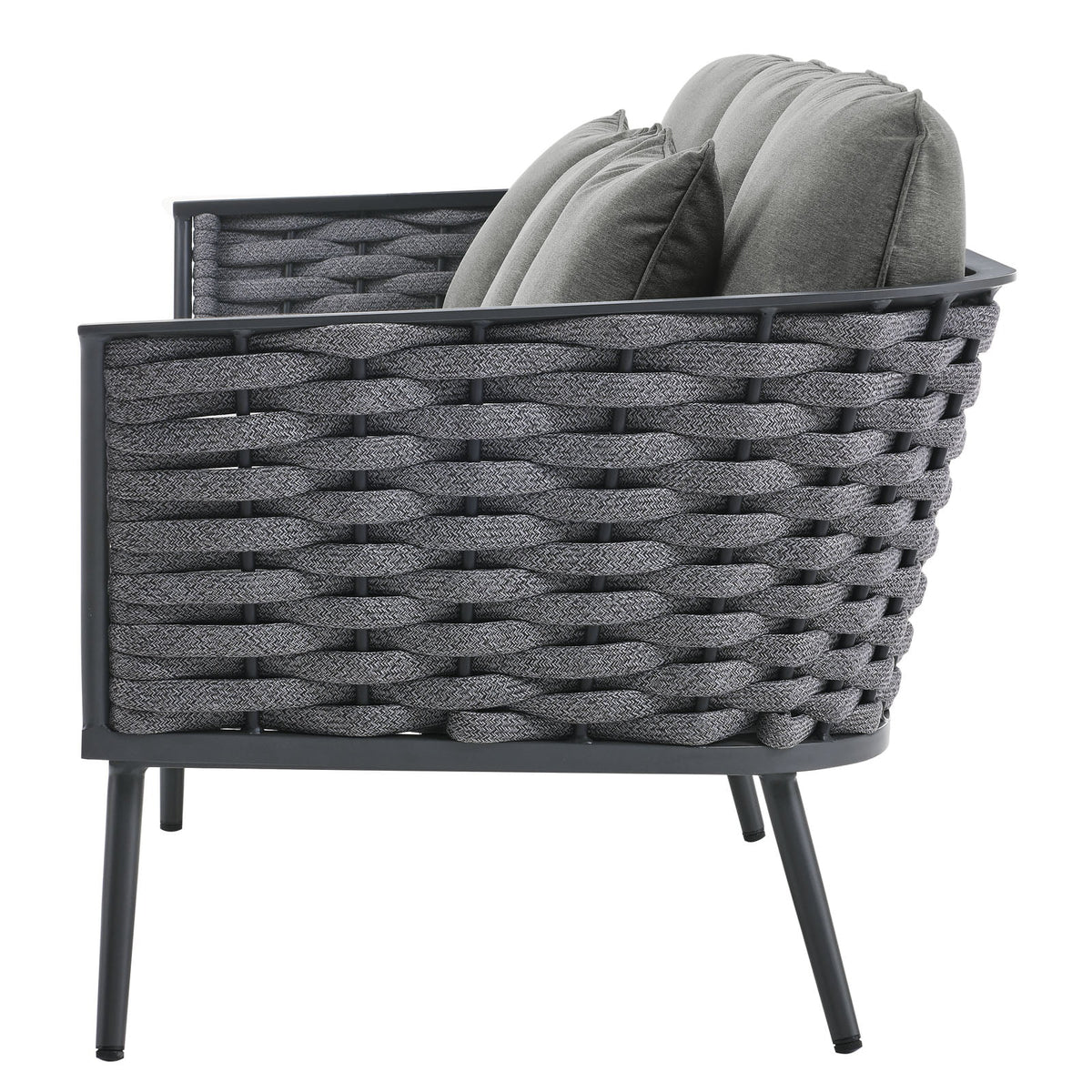 Grey Aluminum Fabric Lounge Sofa U512