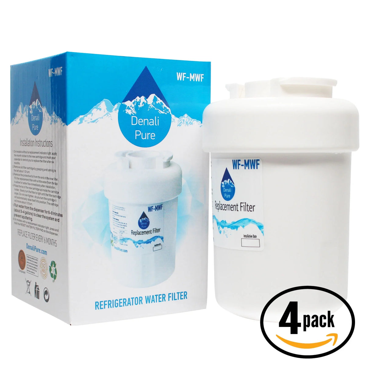 4-Pack Replacement Refrigerator Water Filter Cartridge V212336