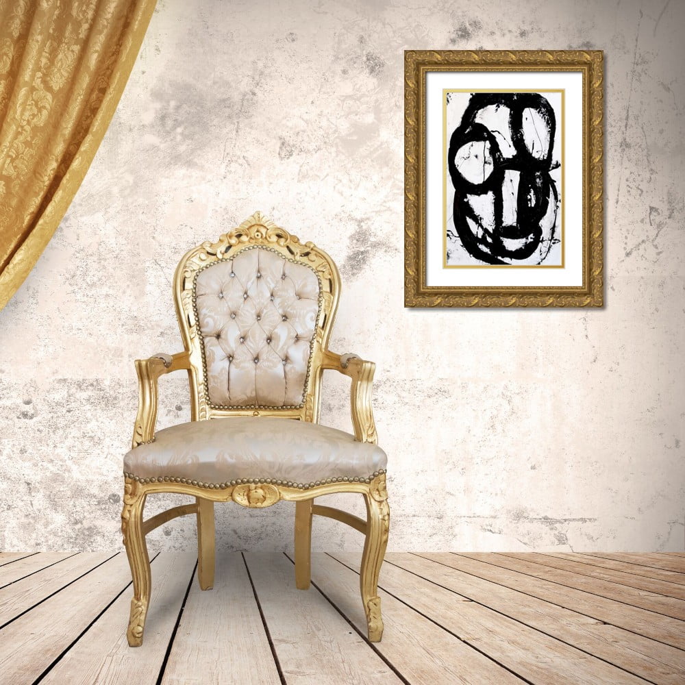 Gold Ornate Wood Framed Art Print Ace of Spades III R644993
