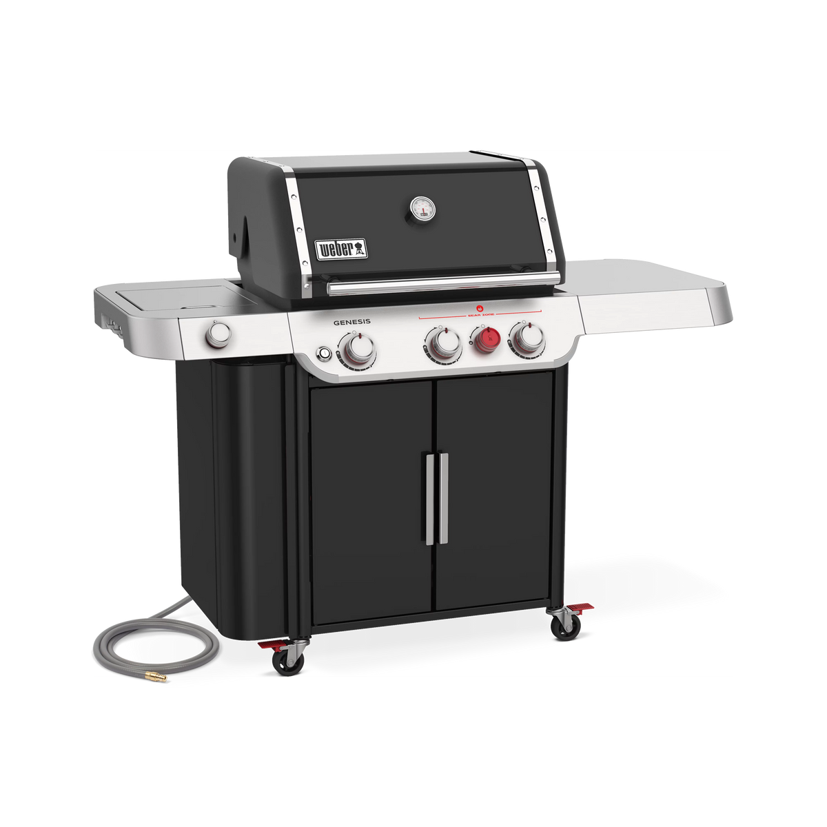 Black 3-Burner Natural Gas Grill with Side Burner W44241