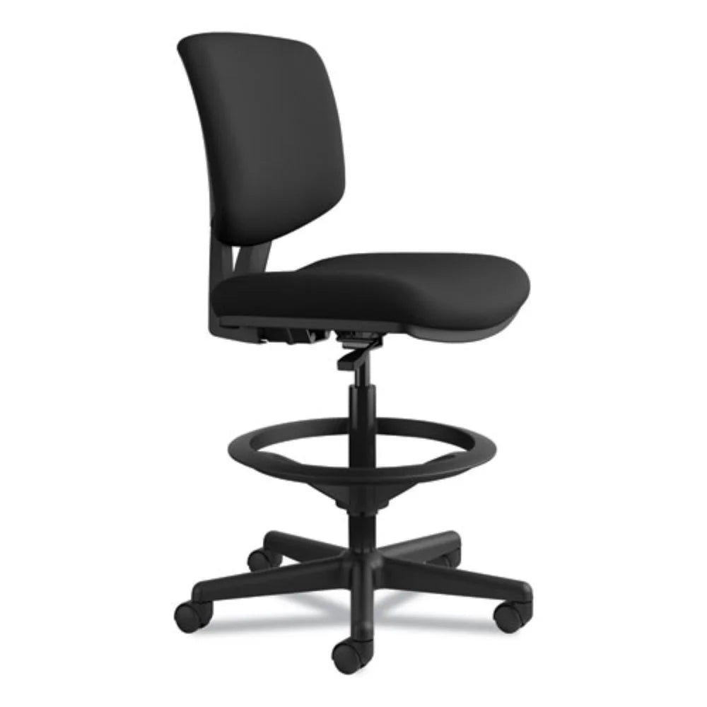 Black Leather Adjustable Task Stool K248587