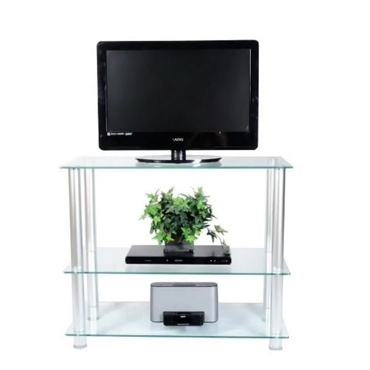 42 in. Glass and Aluminum TV Stand O41965