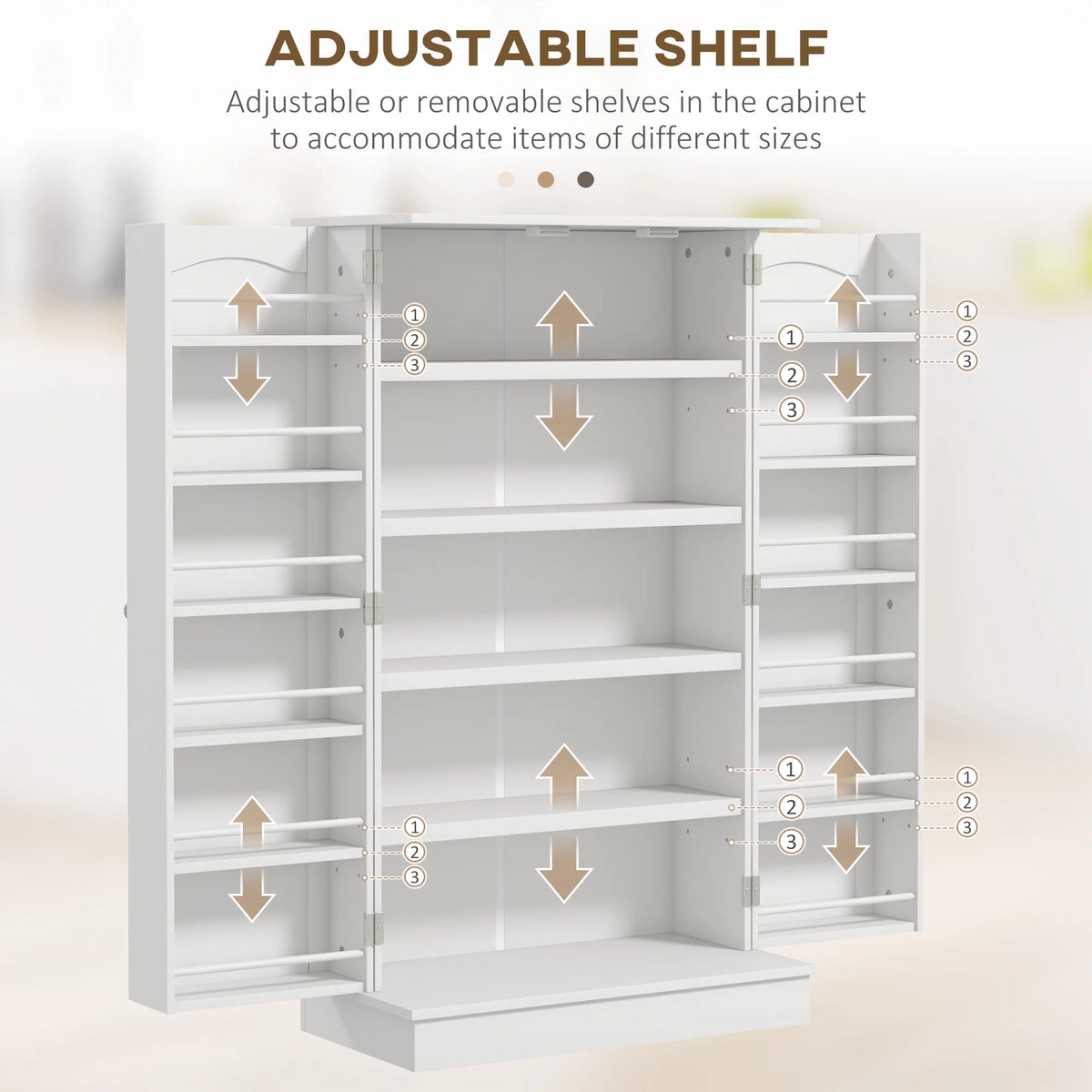 Kitchen Pantry Storage Cabinet with 5-tier Shelving K1236