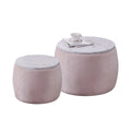 Round Storage Side Table Set of 2 Pink H476553