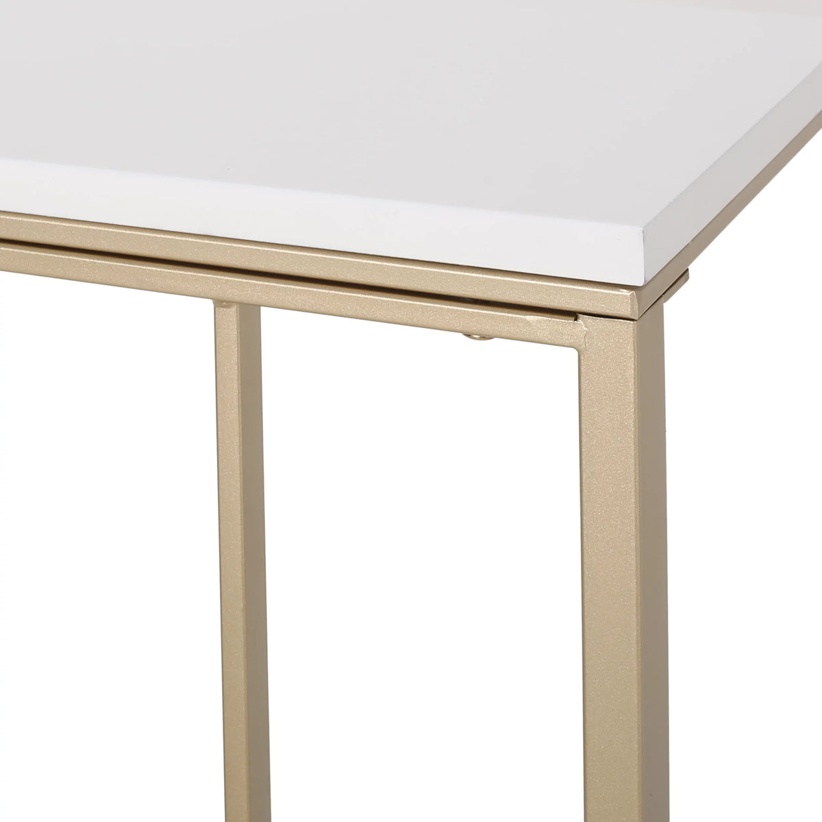 Set of 2 Champagne Gold White C Side Table B93529