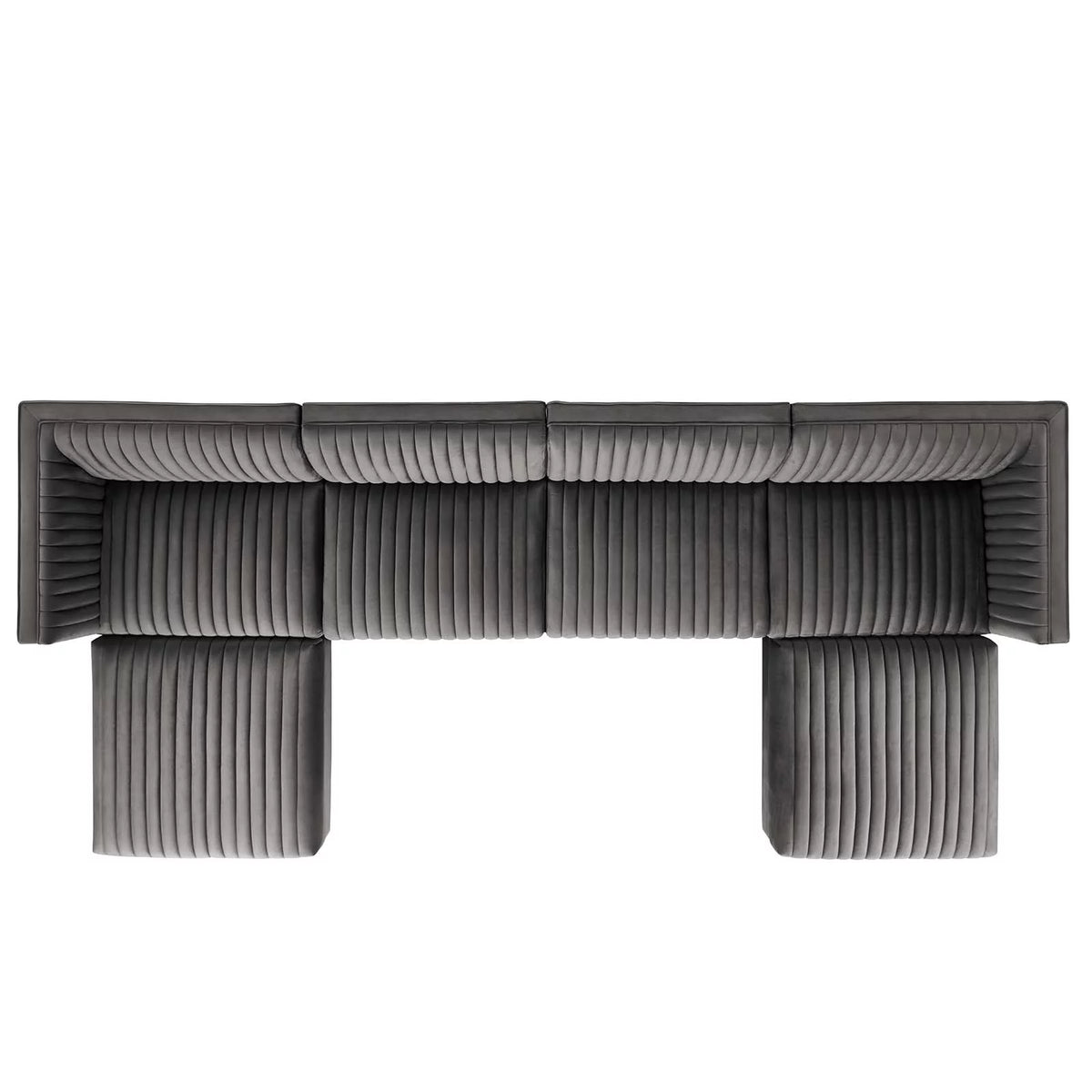 Gray Velvet 6-Piece Modular Sectional Sofa P808675