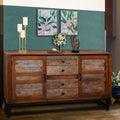 Recycled Mango Wood Sideboard with 4 Drawers and 2 Doors Z295