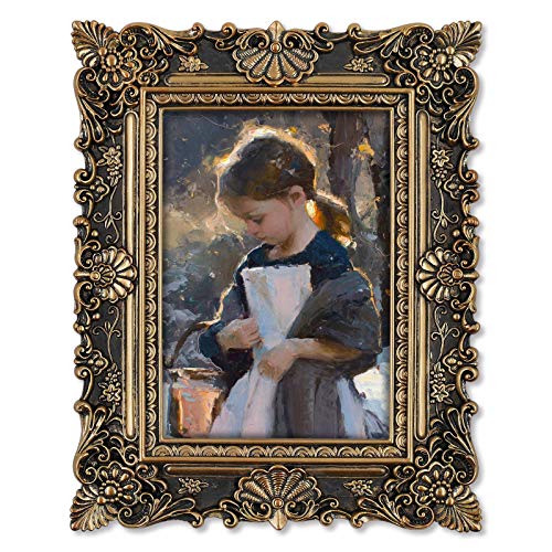 Black 8x10 Vintage Picture Frame with Glass Cover Y4474