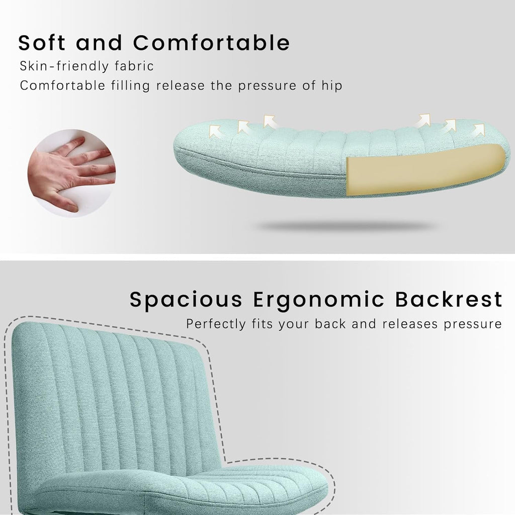 Armless Fabric Padded Swivel Desk Chair N8868