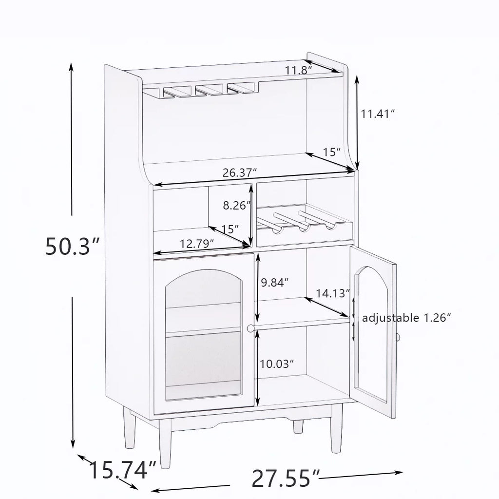 Grey Cabinet with Glass Doors I18713