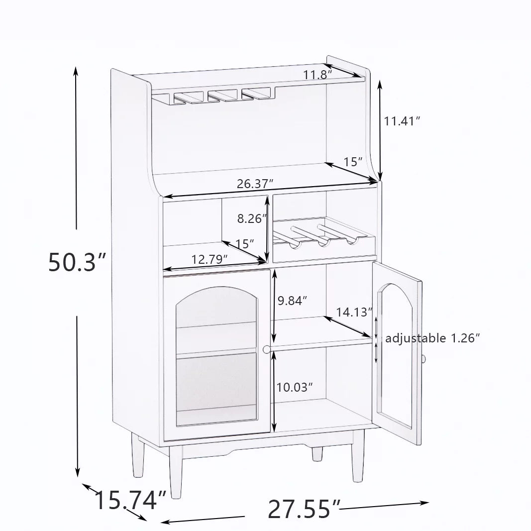 Grey Cabinet with Glass Doors I18713