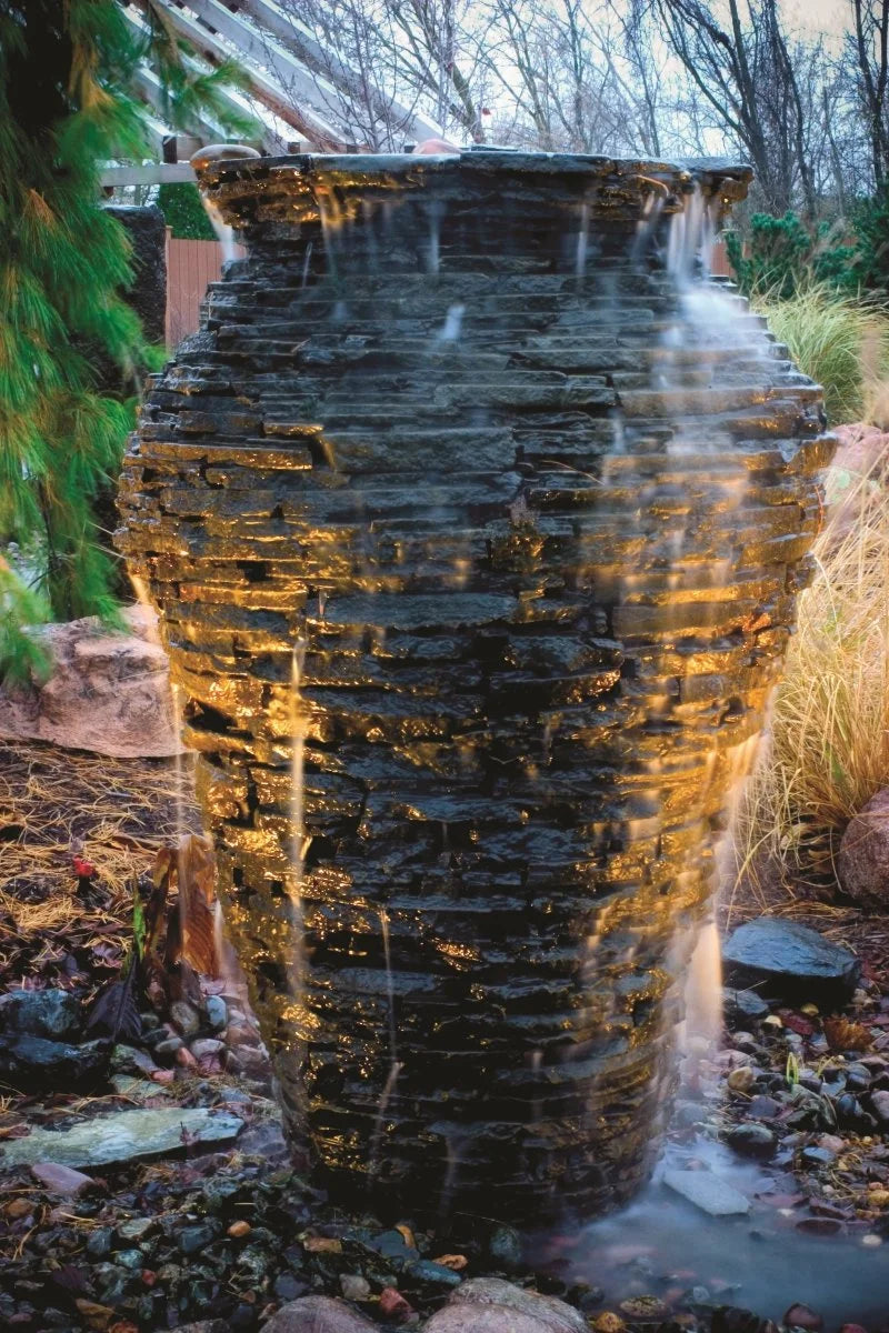 Medium Stacked Slate Urn Landscape Fountain Kit P759925