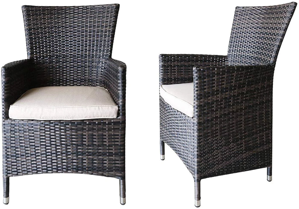 7 Pcs Wicker Patio Dining Set with Umbrella Hole R887991