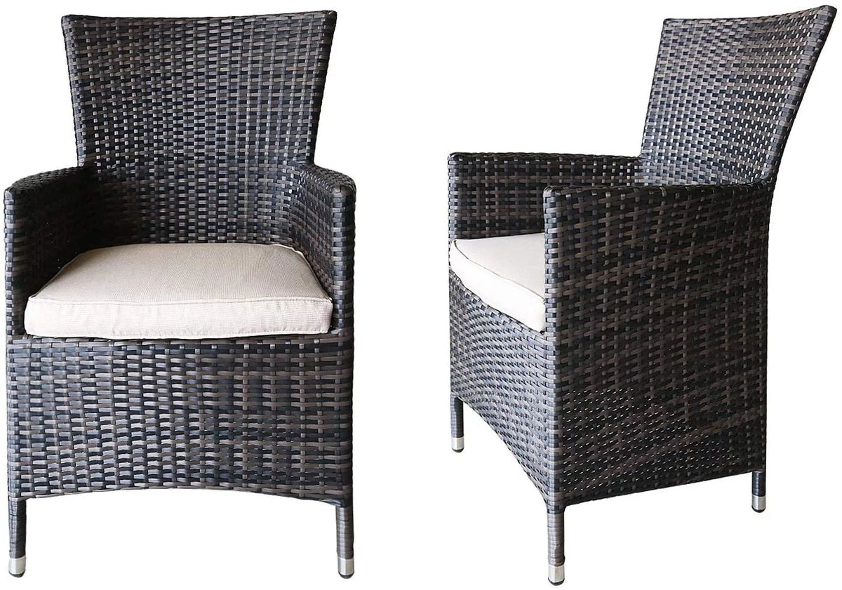 7 Pcs Wicker Patio Dining Set with Umbrella Hole R887991