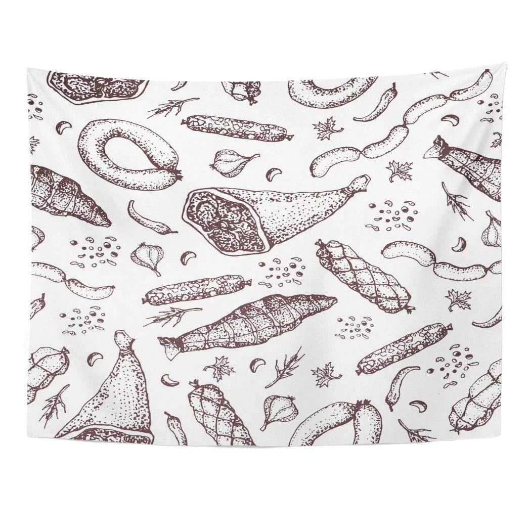 Sausage Salami Wall Art Hanging Tapestry 60x80 inch O349530