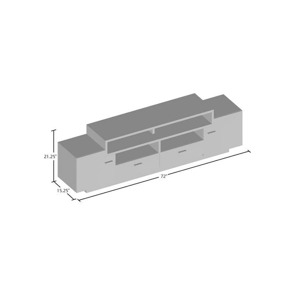 Black Wood 72-Inch TV Stand Y728261