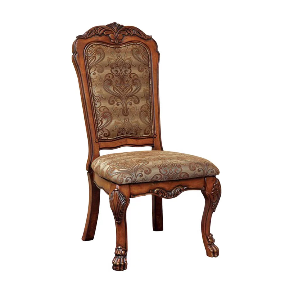 Antique Oak Finish Set Of 2 Side Chair P646
